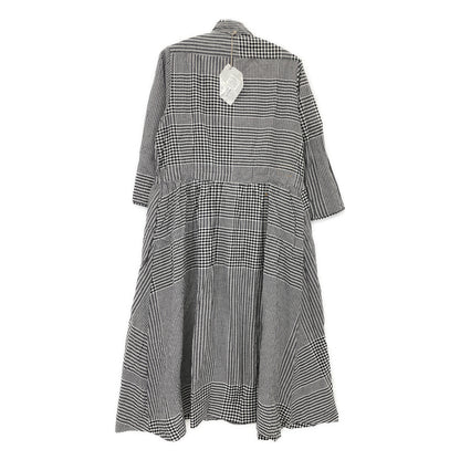 45R フォーティファイブ アール 70450241 ﾌﾞﾗｯｸ×ﾎﾜｲﾄ 春風ｲﾝﾄﾞｶﾃﾞｨの四角ﾄﾞﾚｽ ワンピース 00