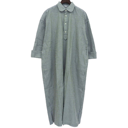 45R フォーティファイブ アール 美品 スーピマオックスのMシャツドレス ワンピース レディース グリーン×ホワイト 00 50350171 ワンピース 00