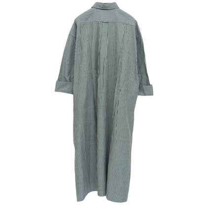 45R フォーティファイブ アール 美品 スーピマオックスのMシャツドレス ワンピース レディース グリーン×ホワイト 00 50350171 ワンピース 00