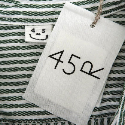 45R フォーティファイブ アール 美品 スーピマオックスのMシャツドレス ワンピース レディース グリーン×ホワイト 00 50350171 ワンピース 00