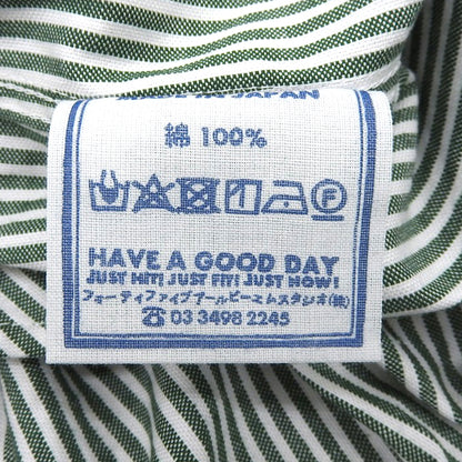 45R フォーティファイブ アール 美品 スーピマオックスのMシャツドレス ワンピース レディース グリーン×ホワイト 00 50350171 ワンピース 00