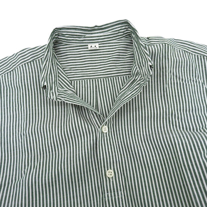 45R フォーティファイブ アール 美品 スーピマオックスのMシャツドレス ワンピース レディース グリーン×ホワイト 00 50350171 ワンピース 00