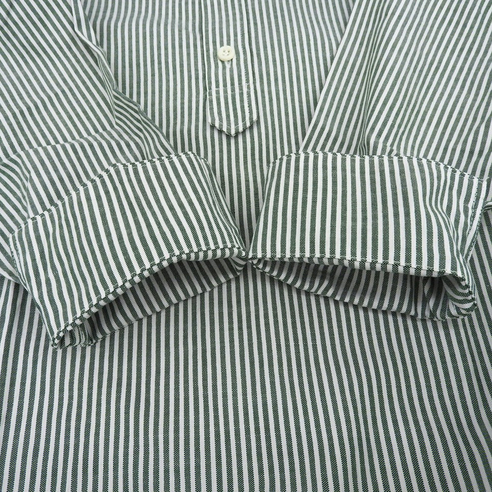 45R フォーティファイブ アール 美品 スーピマオックスのMシャツドレス ワンピース レディース グリーン×ホワイト 00 50350171 ワンピース 00