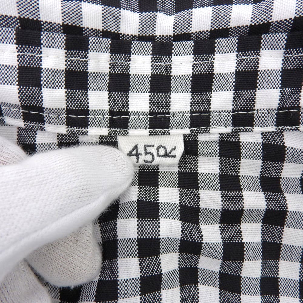 45R フォーティファイブ アール 美品 薄オックスギンガムのシャツドレス ワンピース レディース ブラック ホワイト 70350501 ワンピース ―