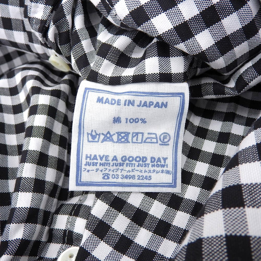 45R フォーティファイブ アール 美品 薄オックスギンガムのシャツドレス ワンピース レディース ブラック ホワイト 70350501 ワンピース ―