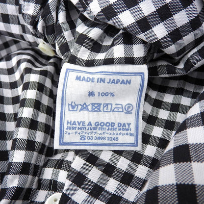 45R フォーティファイブ アール 美品 薄オックスギンガムのシャツドレス ワンピース レディース ブラック ホワイト 70350501 ワンピース ―