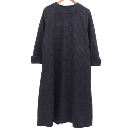 45R フォーティファイブ アール 美品 ウールツイードストレッチドレス ワンピース レディース ネイビー 3 5105030 ワンピース 36