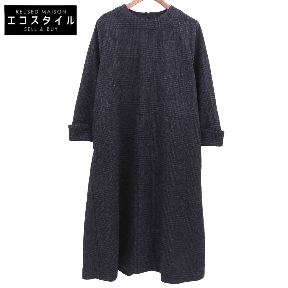 45R フォーティファイブ アール 美品 ウールツイードストレッチドレス ワンピース レディース ネイビー 3 5105030 ワンピース 36