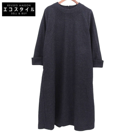 45R フォーティファイブ アール 美品 ウールツイードストレッチドレス ワンピース レディース ネイビー 3 5105030 ワンピース 36