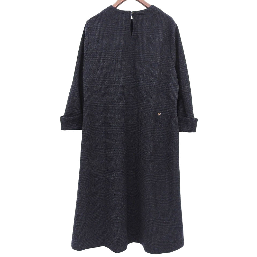 45R フォーティファイブ アール 美品 ウールツイードストレッチドレス ワンピース レディース ネイビー 3 5105030 ワンピース 36