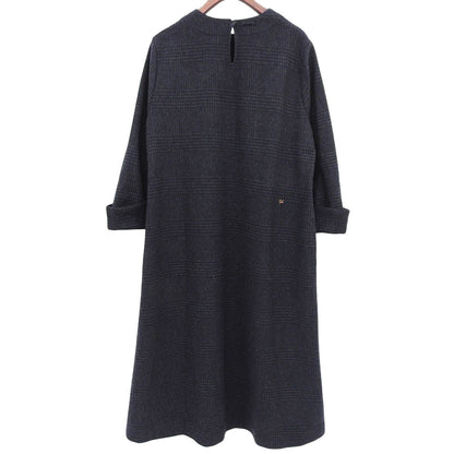 45R フォーティファイブ アール 美品 ウールツイードストレッチドレス ワンピース レディース ネイビー 3 5105030 ワンピース 36