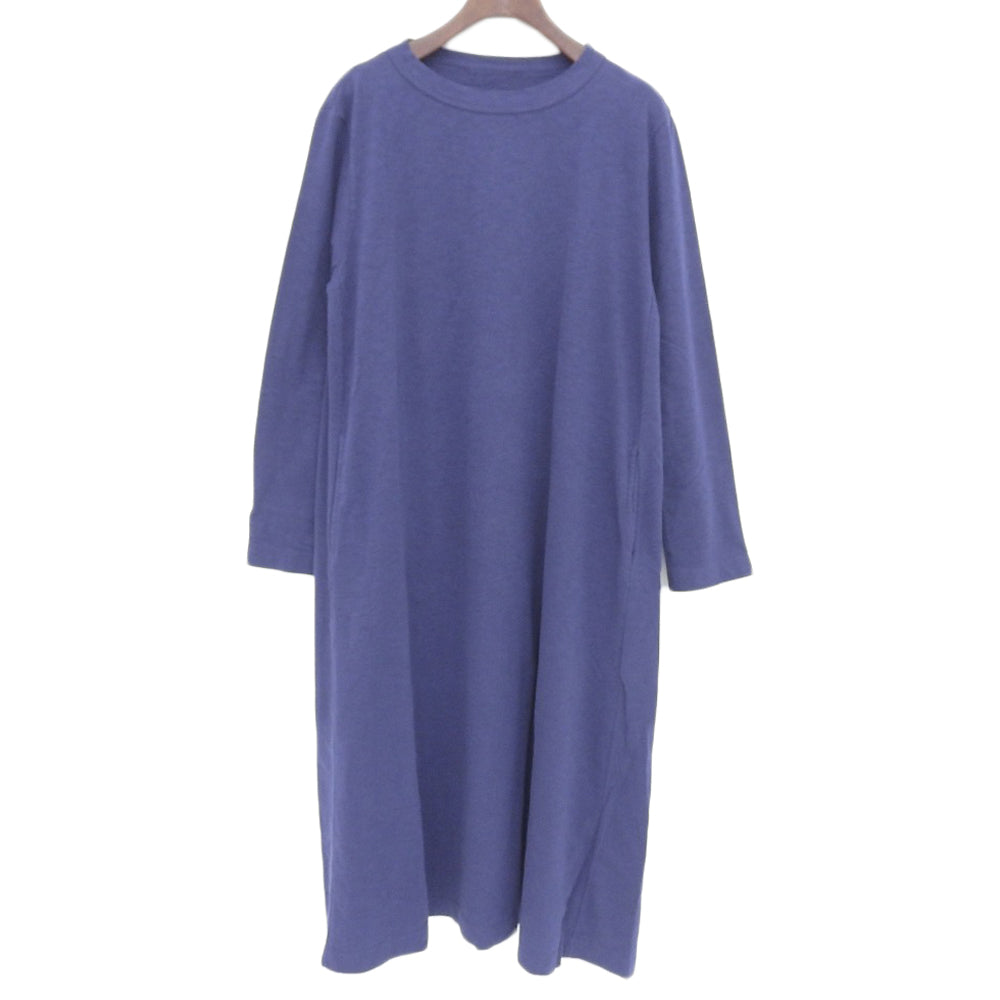 45R フォーティファイブ アール 美品 コットン カフタンドレス ロングスリーブワンピース レディース ネイビー ワンピース ―