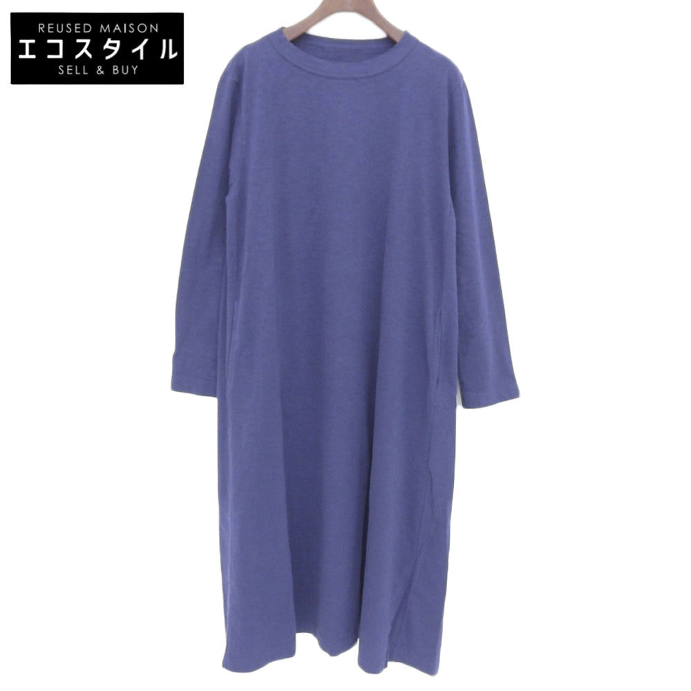 45R フォーティファイブ アール 美品 コットン カフタンドレス ロングスリーブワンピース レディース ネイビー ワンピース ―