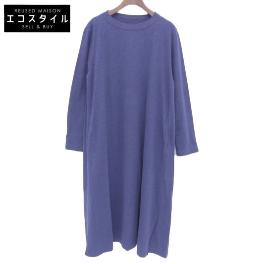 45R フォーティファイブ アール 美品 コットン カフタンドレス ロングスリーブワンピース レディース ネイビー ワンピース ―