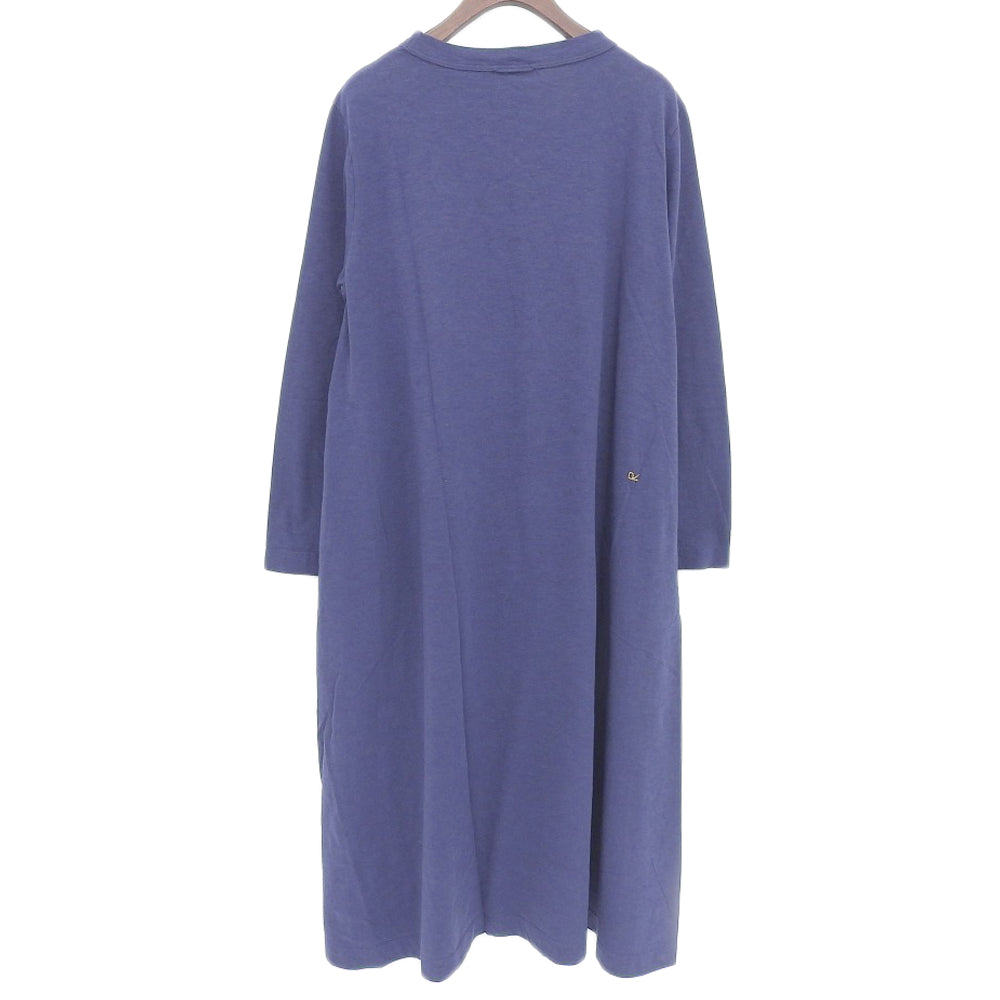 45R フォーティファイブ アール 美品 コットン カフタンドレス ロングスリーブワンピース レディース ネイビー ワンピース ―