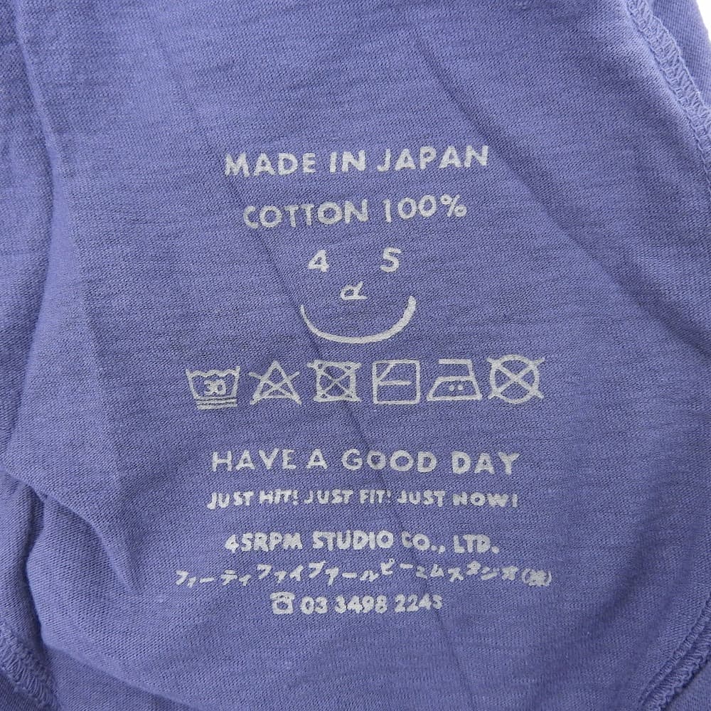 45R フォーティファイブ アール 美品 コットン カフタンドレス ロングスリーブワンピース レディース ネイビー ワンピース ―