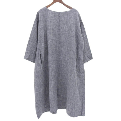 45R フォーティファイブ アール 美品 MOTTAINAI リネンのドレス ワンピース レディース グレー 0 5075915 ワンピース 0