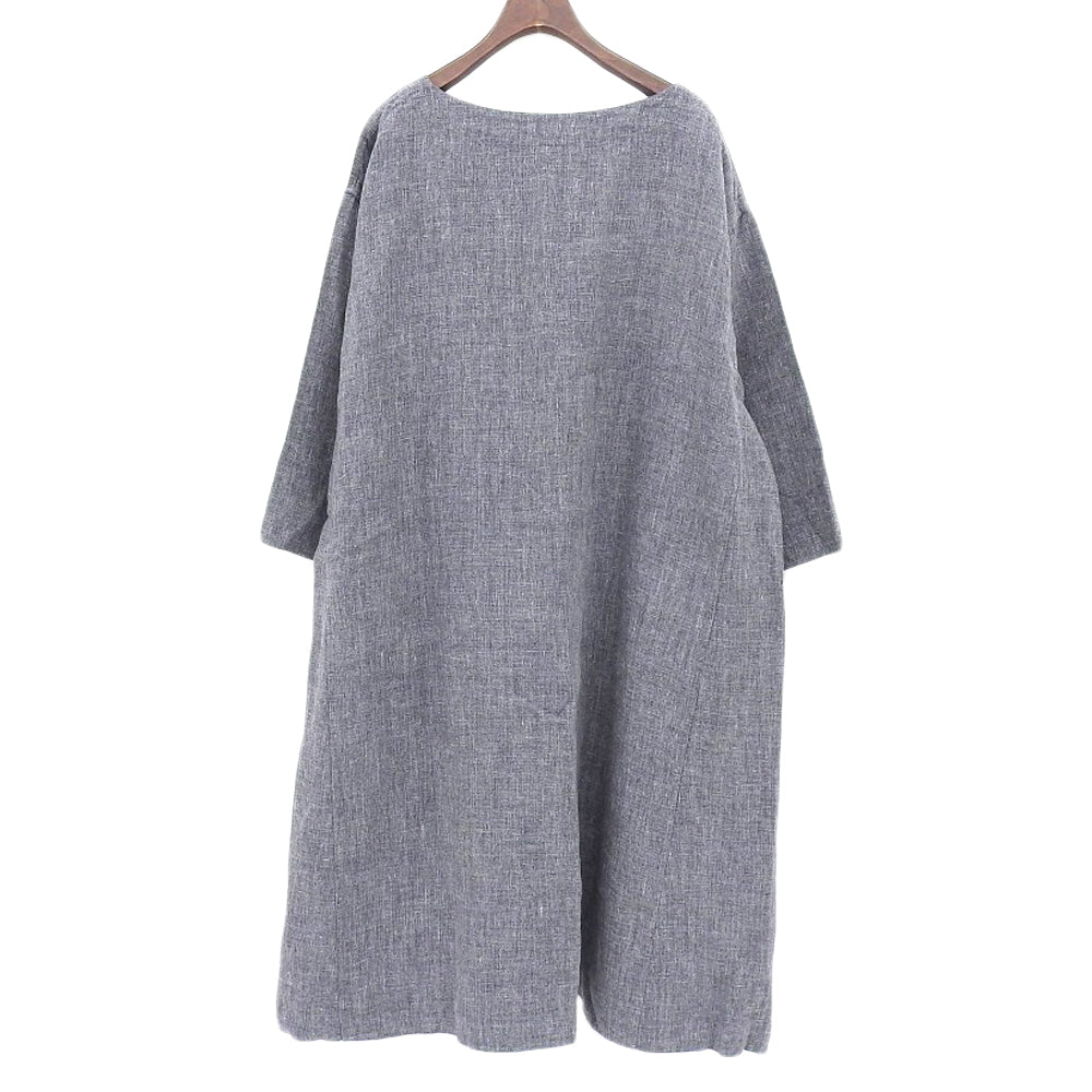 45R フォーティファイブ アール 美品 MOTTAINAI リネンのドレス ワンピース レディース グレー 0 5075915 ワンピース 0