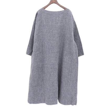 45R フォーティファイブ アール 美品 MOTTAINAI リネンのドレス ワンピース レディース グレー 0 5075915 ワンピース 0