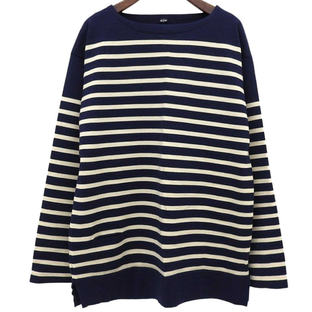 45R フォーティファイブ アール 美品 USモーニットソーの908バスクTシャツ トップス レディース ブルー×ベージュ 50980173 トップス ―