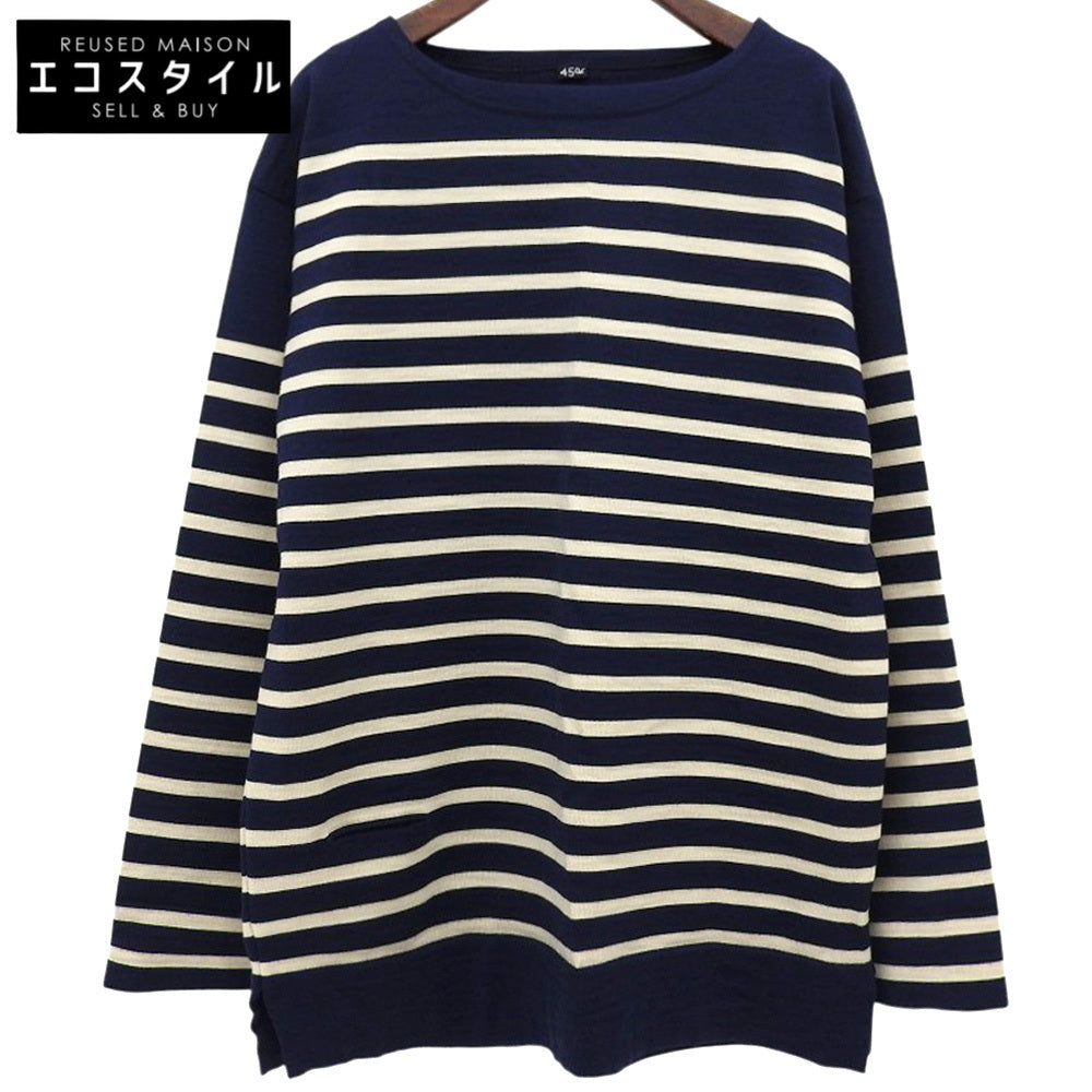 45R フォーティファイブ アール 美品 USモーニットソーの908バスクTシャツ トップス レディース ブルー×ベージュ 50980173 トップス ―