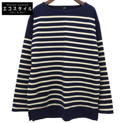 45R フォーティファイブ アール 美品 USモーニットソーの908バスクTシャツ トップス レディース ブルー×ベージュ 50980173 トップス ―