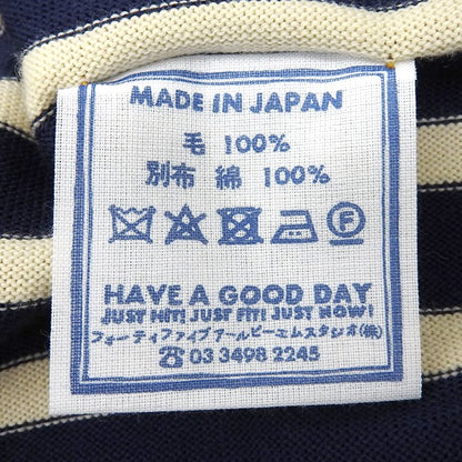 45R フォーティファイブ アール 美品 USモーニットソーの908バスクTシャツ トップス レディース ブルー×ベージュ 50980173 トップス ―