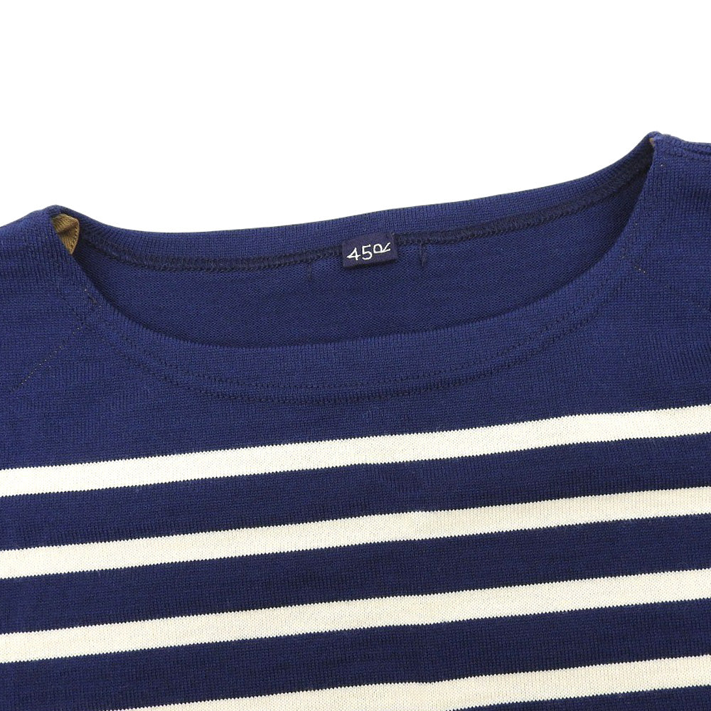 45R フォーティファイブ アール 美品 USモーニットソーの908バスクTシャツ トップス レディース ブルー×ベージュ 50980173 トップス ―