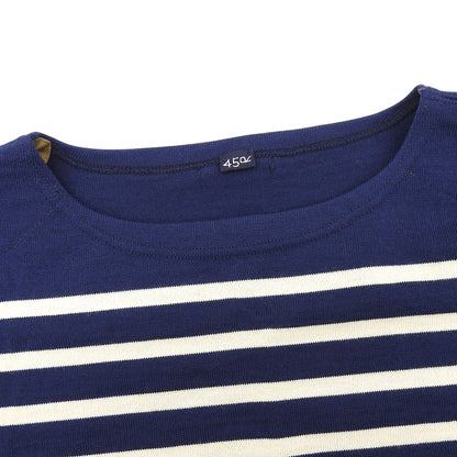 45R フォーティファイブ アール 美品 USモーニットソーの908バスクTシャツ トップス レディース ブルー×ベージュ 50980173 トップス ―