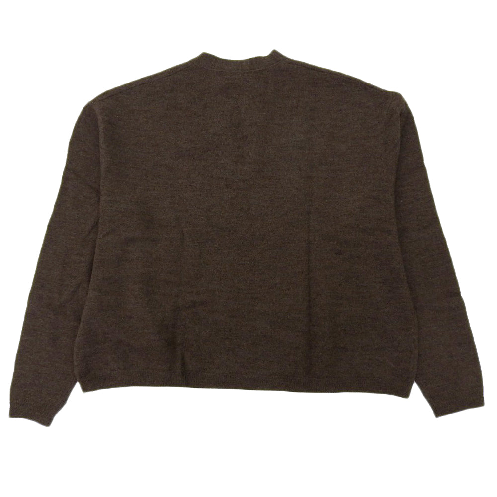 45R フォーティファイブ アール 美品 ウール フラワーモチーフボウタイニット トップス レディース ブラウン 3 5108076 トップス 3