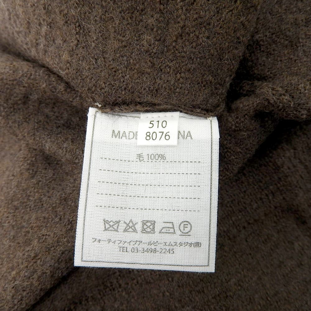 45R フォーティファイブ アール 美品 ウール フラワーモチーフボウタイニット トップス レディース ブラウン 3 5108076 トップス 3