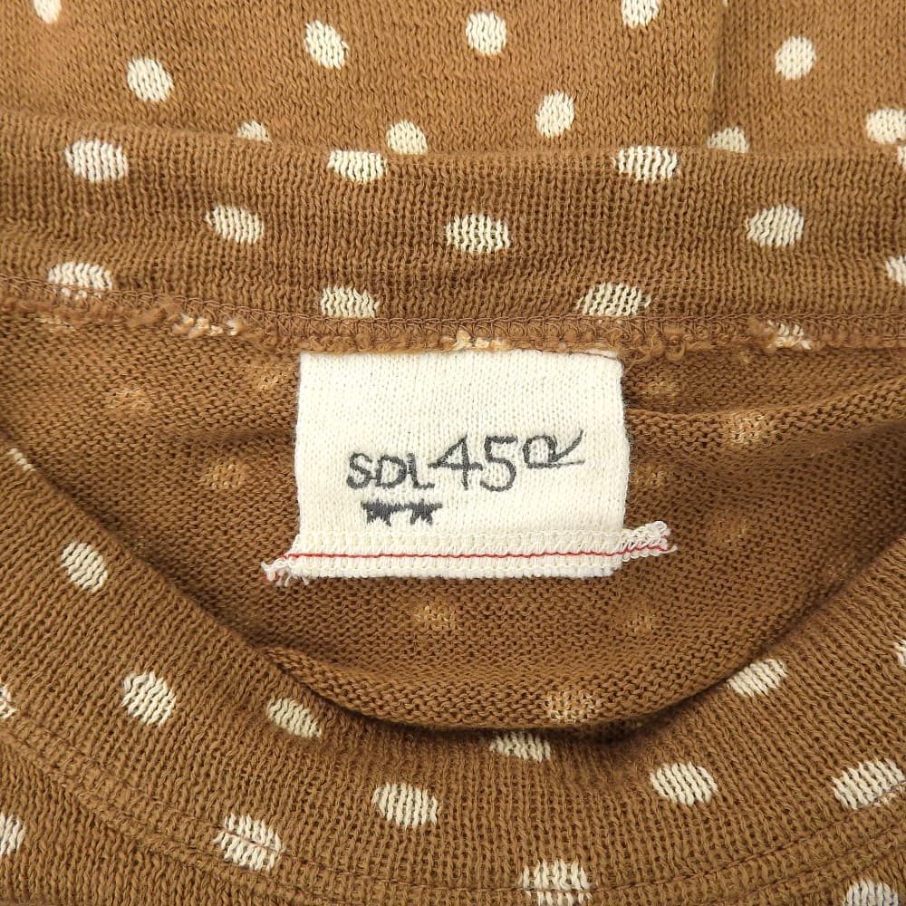 45R フォーティファイブ アール 美品 水玉ガーゼニットソーの908ヨックネックTシャツ トップス レディース ブラウン 51280134 トップス ―