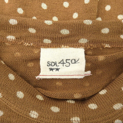 45R フォーティファイブ アール 美品 水玉ガーゼニットソーの908ヨックネックTシャツ トップス レディース ブラウン 51280134 トップス ―