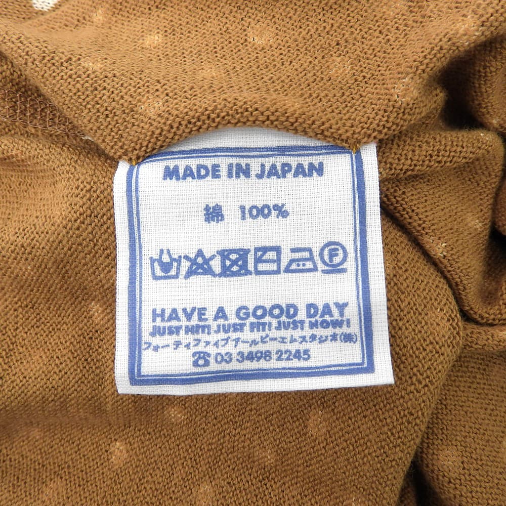 45R フォーティファイブ アール 美品 水玉ガーゼニットソーの908ヨックネックTシャツ トップス レディース ブラウン 51280134 トップス ―