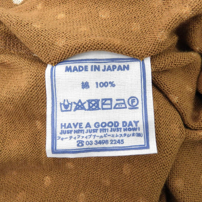 45R フォーティファイブ アール 美品 水玉ガーゼニットソーの908ヨックネックTシャツ トップス レディース ブラウン 51280134 トップス ―