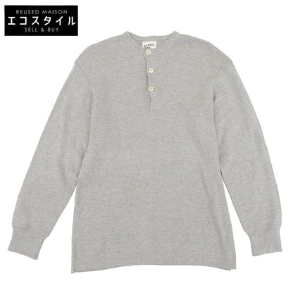 45R フォーティファイブ アール 美品 ホール超ガーゼ ヘンリーネックニット トップス メンズ グレー 3 80980053 トップス 3