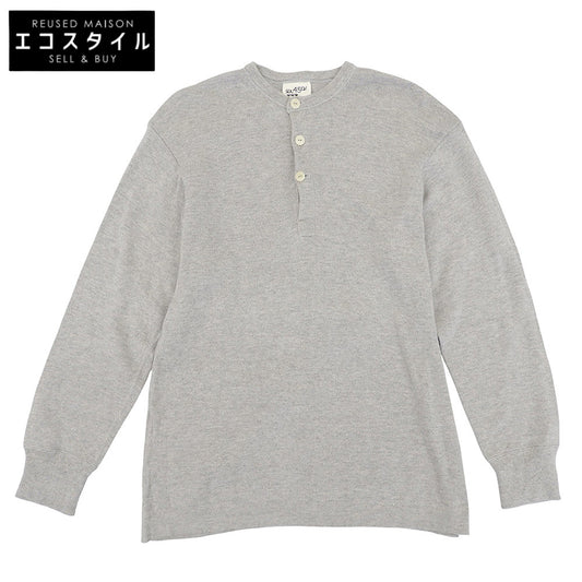 45R フォーティファイブ アール 美品 ホール超ガーゼ ヘンリーネックニット トップス メンズ グレー 3 80980053 トップス 3