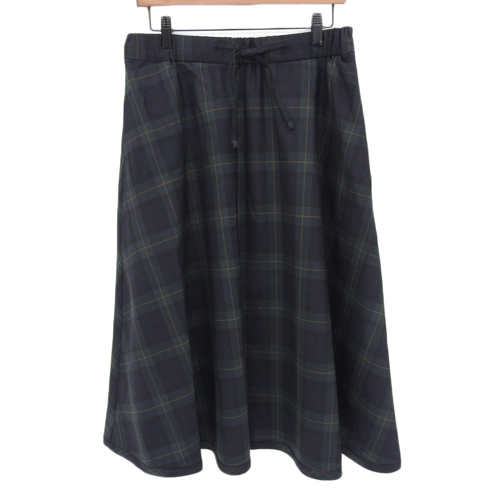 45R フォーティファイブ アール 美品 ウールストレッチのフレアスカート レディース グリーン×ネイビー 70140134 スカート ―