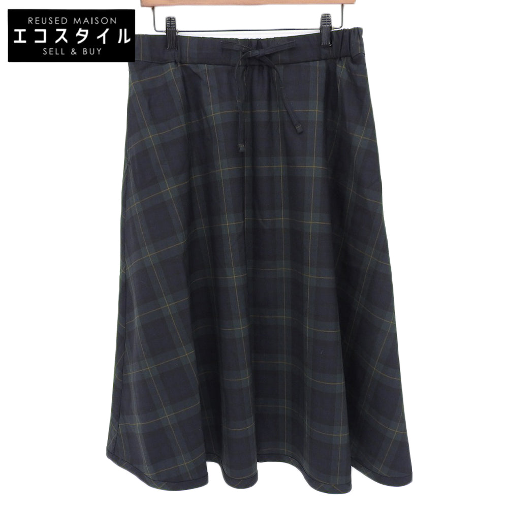 45R フォーティファイブ アール 美品 ウールストレッチのフレアスカート レディース グリーン×ネイビー 70140134 スカート ―