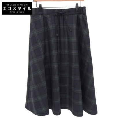 45R フォーティファイブ アール 美品 ウールストレッチのフレアスカート レディース グリーン×ネイビー 70140134 スカート ―