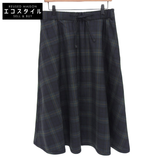 45R フォーティファイブ アール 美品 ウールストレッチのフレアスカート レディース グリーン×ネイビー 70140134 スカート ―