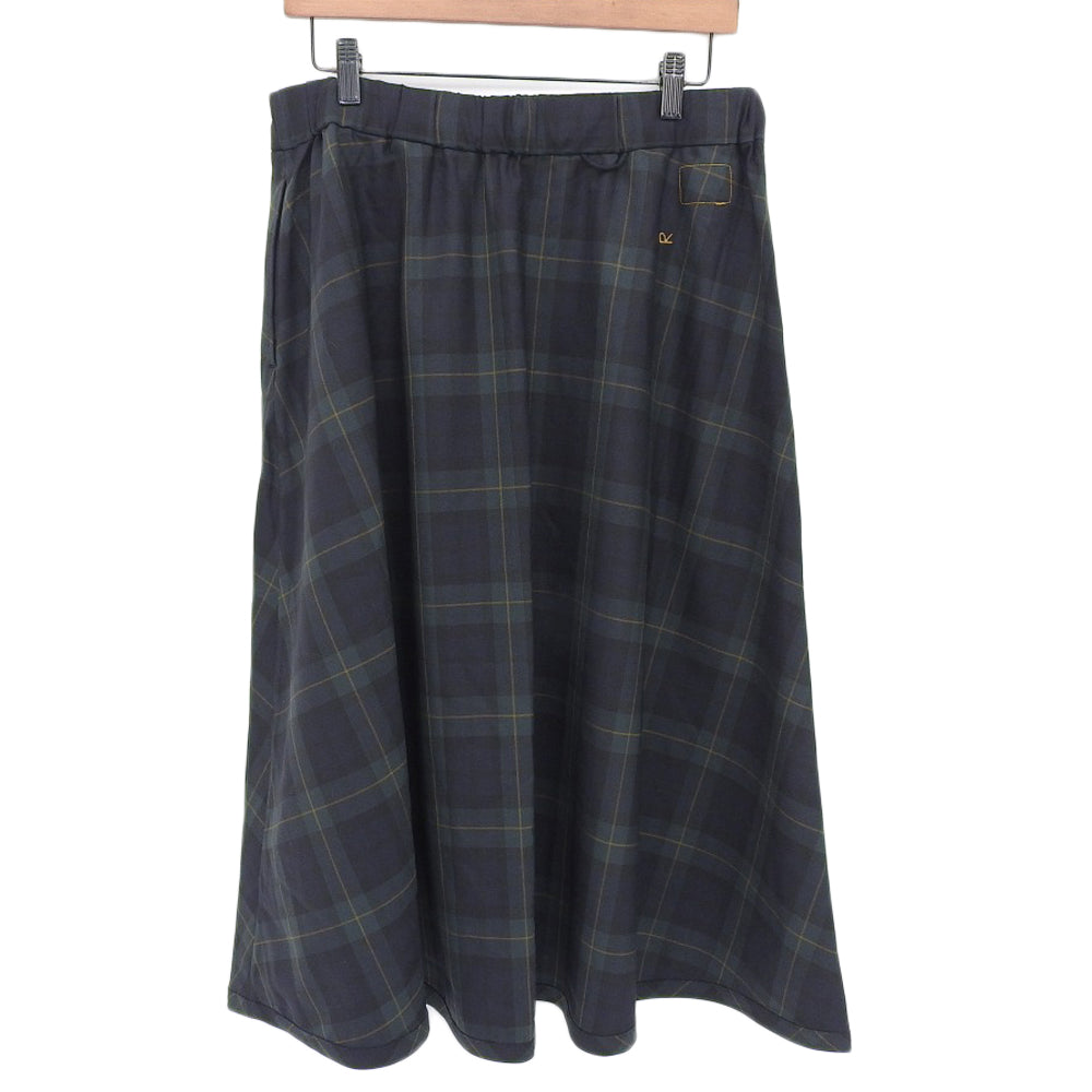 45R フォーティファイブ アール 美品 ウールストレッチのフレアスカート レディース グリーン×ネイビー 70140134 スカート ―