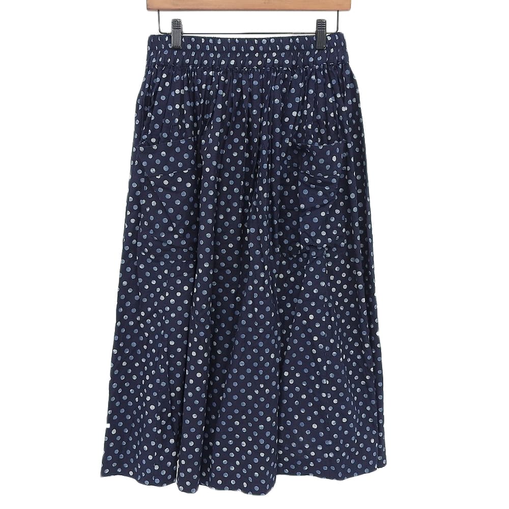 45R フォーティファイブ アール 美品 水玉プリントのイージースカート レディース インディゴ 70640112 スカート ―
