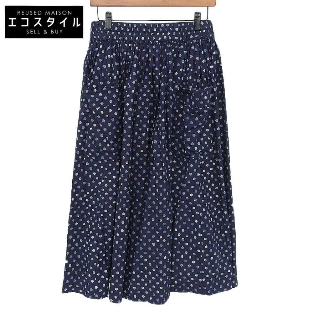 45R フォーティファイブ アール 美品 水玉プリントのイージースカート レディース インディゴ 70640112 スカート ―