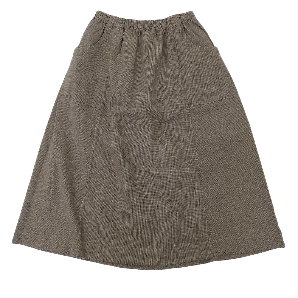 45R フォーティファイブ アール 美品 コットンリネン ハケ目のギャザースカート レディース ブラウン 0 5054026 スカート 0