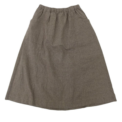 45R フォーティファイブ アール 美品 コットンリネン ハケ目のギャザースカート レディース ブラウン 0 5054026 スカート 0