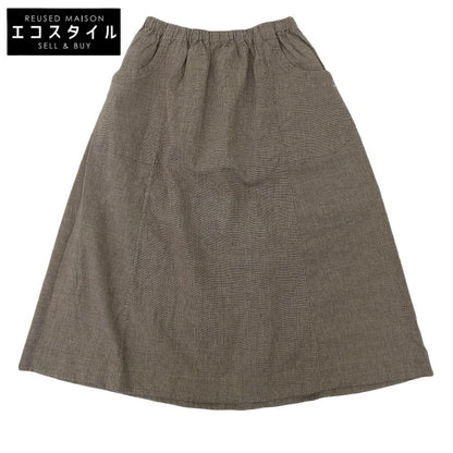 45R フォーティファイブ アール 美品 コットンリネン ハケ目のギャザースカート レディース ブラウン 0 5054026 スカート 0