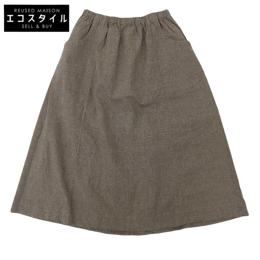 45R フォーティファイブ アール 美品 コットンリネン ハケ目のギャザースカート レディース ブラウン 0 5054026 スカート 0