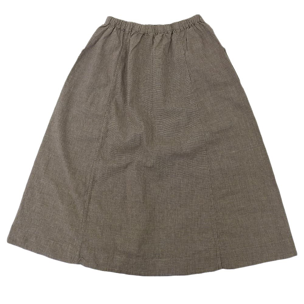 45R フォーティファイブ アール 美品 コットンリネン ハケ目のギャザースカート レディース ブラウン 0 5054026 スカート 0
