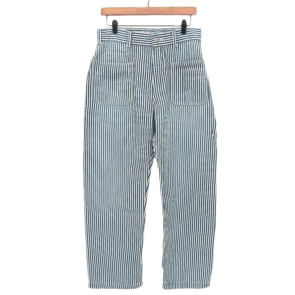 45R フォーティファイブ アール ストライプ デニムパンツ ボトムス レディース コットンリネン ブルー×ホワイト 30 80360071 ボトムス 30